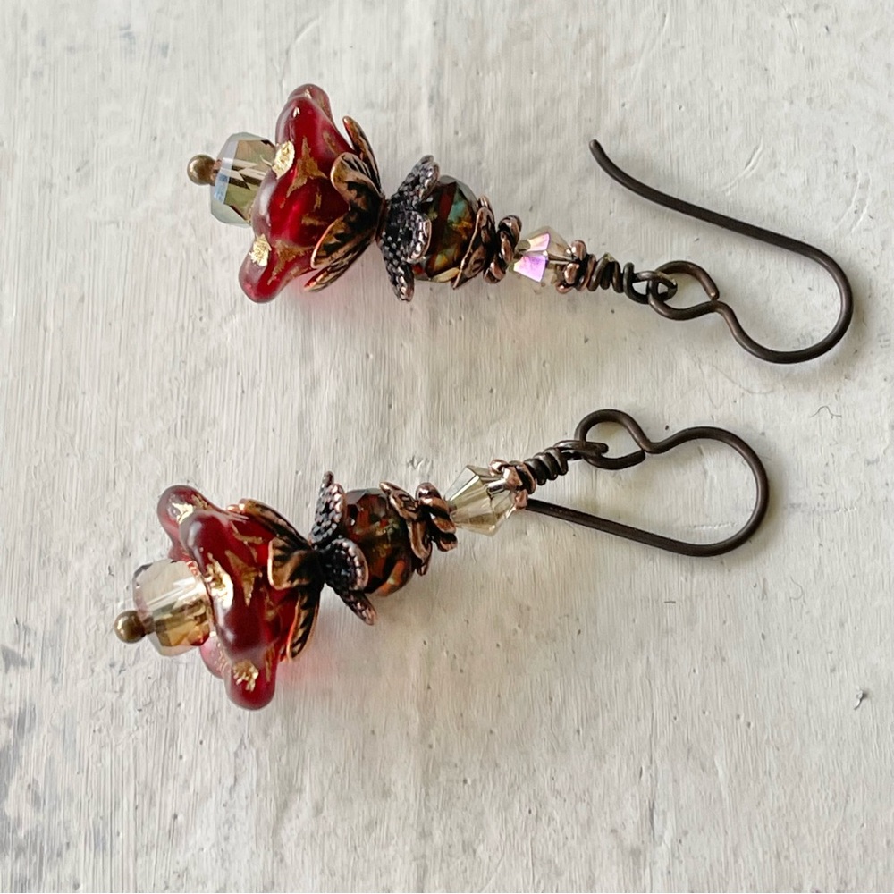 ARTISAN Earrings “Hello Merlot” - Dangles - Picture 8 of 11